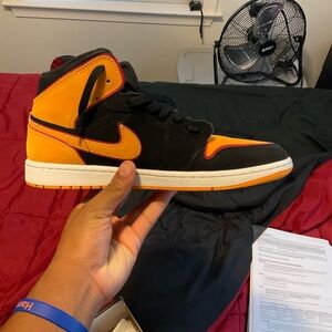 Nike Air Jordan High Top Sneakers - Black and Orange